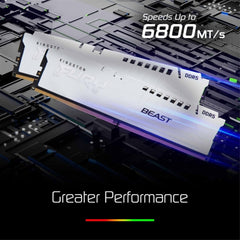 Kingston FURY Beast (KF560C36BWE2 - 16) 16GB System Memory, 6000MT/s, DDR5, CL36, DIMM, White - FIXgenie