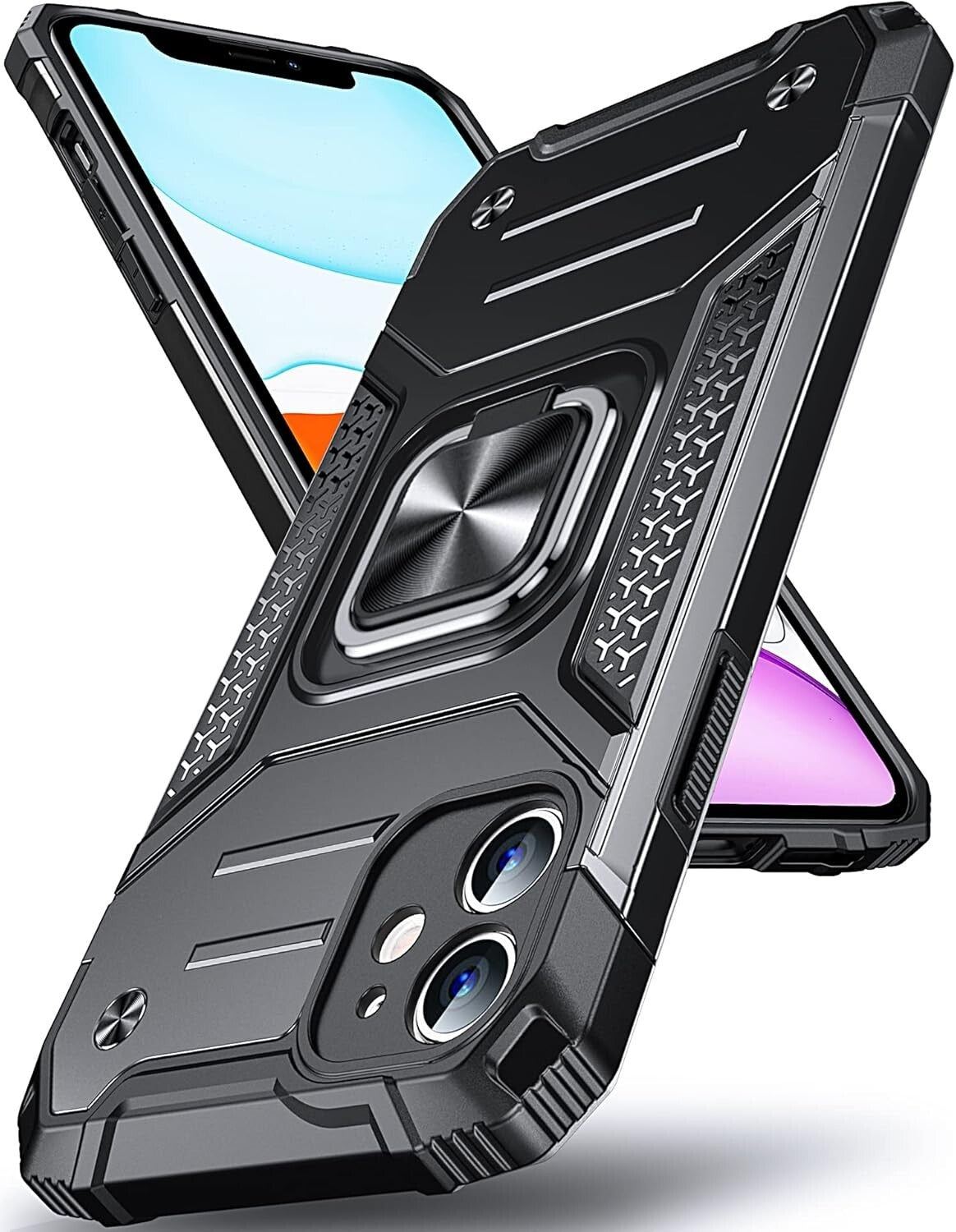 iPhone 11 Case Military Grade Shockproof Protective Phone Case Cover w/ Ring Sta - FIXgenie