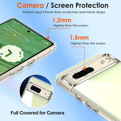Google Pixel 7 Phone Case Protective Hard Back Slim Cover - Clear w/ Screen Prot - FIXgenie
