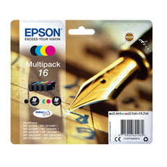 Epson 16 Series Original Ink Cartridges Multipack - Black, Cyan, Magenta, Yellow (C13T16264012) - FIXgenie