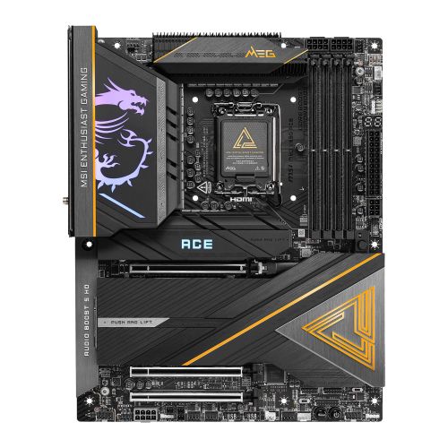 MSI MEG Z890 ACE, Intel Z890, 1851, ATX, 4 DDR5, HDMI, 2 TB4, Wi-Fi 7, 10G LAN, RGB, 5x M.2