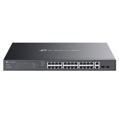 TP-LINK (ES228GMP) Omada 28-Port Gigabit Easy Managed Switch with 24-Port PoE+, 2x GB SFP Ports, 384W Power Budget, Rackmountable