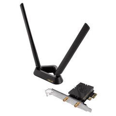 Asus (PCE-BE92BT) BE9400 Wi-Fi 7 Tri-Band PCI Express Adapter, Bluetooth 5.4, WPA3, External Base/Antennas *Compatible with lntel Motherboards Only*