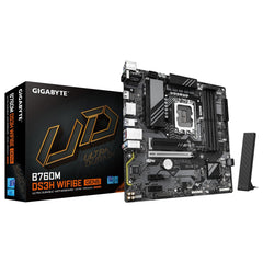 Gigabyte B760M DS3H WIFI6E GEN5 Intel 1700 Socket Motherboard, Micro-ATX, 4x DDR5 Slots, 2x M.2 Socket, 2.5GbE LAN, Wi-Fi 6E, 1x HDMI Port / 2x DisplayPort