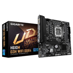 Gigabyte H610M D3H WIFI DDR4 Intel 1700 Socket Motherboard, Micro-ATX, 2x DDR4 Slots, 2x M.2 Socket, GbE LAN, Wi-Fi 5, 1x HDMI Port