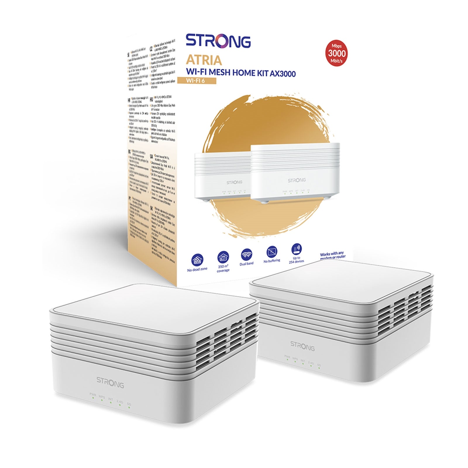 Strong MESHKITAX3000UK AX3000 Whole Home Wi - Fi 6 Mesh System (2 Pack) - 3,300sq.ft Coverage - FIXgenie