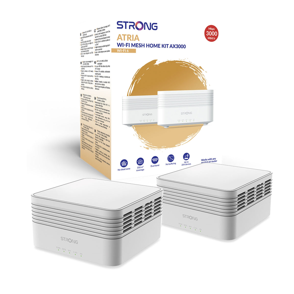 Strong MESHKITAX3000UK AX3000 Whole Home Wi - Fi 6 Mesh System (2 Pack) - 3,300sq.ft Coverage - FIXgenie