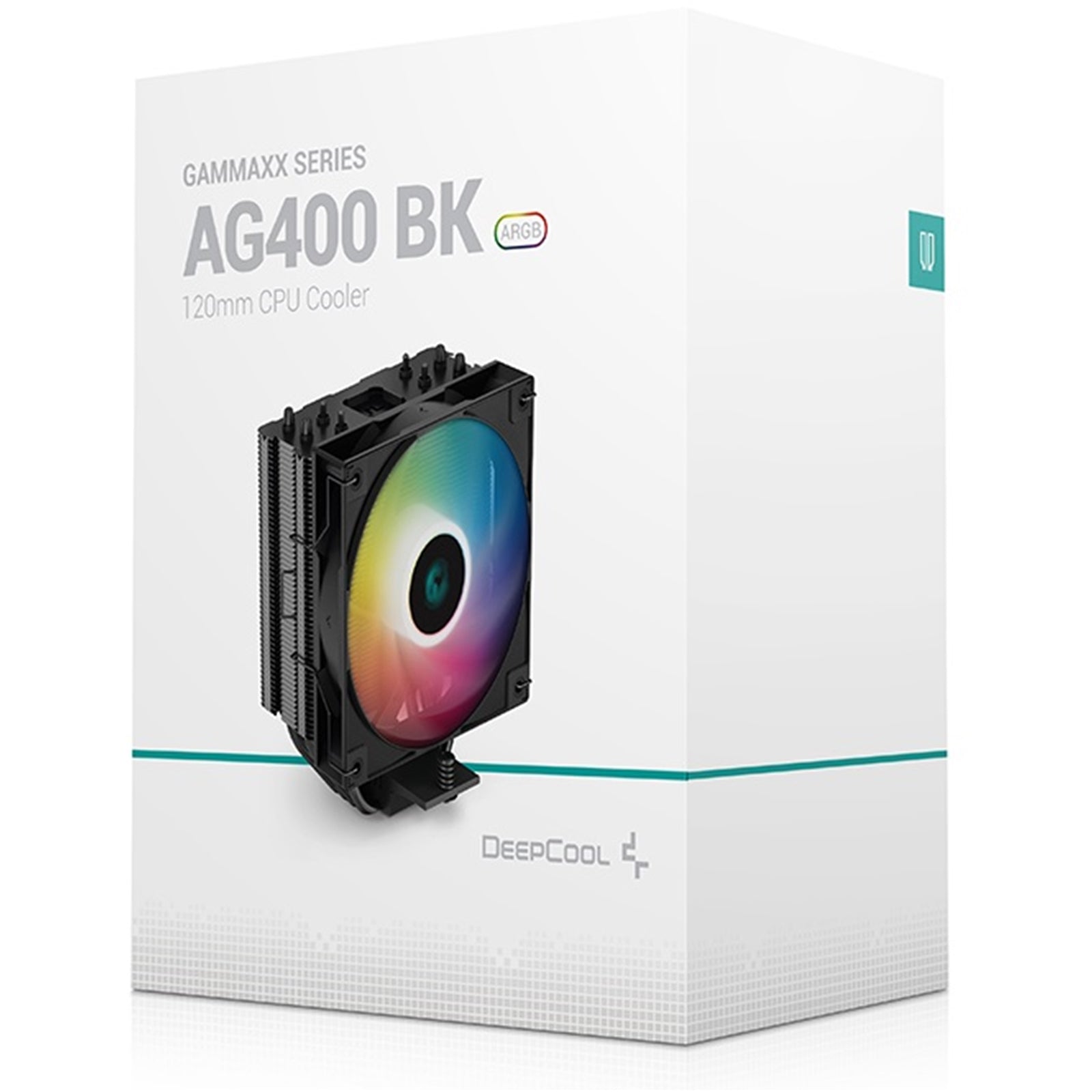DeepCool AG400 Black ARGB V2 CPU Air Cooler, 120mm PWM Fan, 4 Direct Touch Heat Pipes, Addressable RGB, LGA1851/1700/1200, AM5/AM4 Compatible, High - Performance Single Tower Cooler - FIXgenie