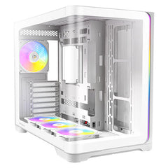 ANTEC Constellation C5 Curve White ARGB Case, Curved Glass Panels, Dual Chamber, Support back-connect motherboards, 4 x ARGB PWM fans with built-in fan controller, ATX, Micro-ATX, ITX