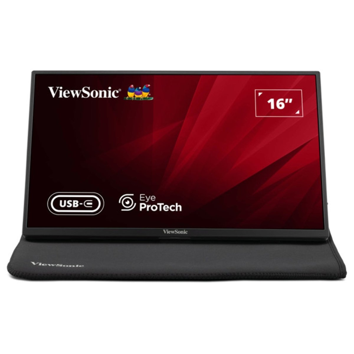 Viewsonic VA1650 16 inch USB - C Lightweight Portable IPS Monitor, Full HD, 60Hz, HDMI (v1.4), VESA, Built in Foldable Stand - FIXgenie