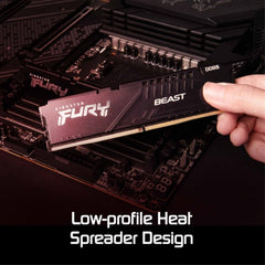 Kingston FURY Beast (KF560C36BBEK2 - 16) 16GB (8GB x 2) System Memory, 6000MT/s, DDR5, CL36, DIMM, Black - FIXgenie