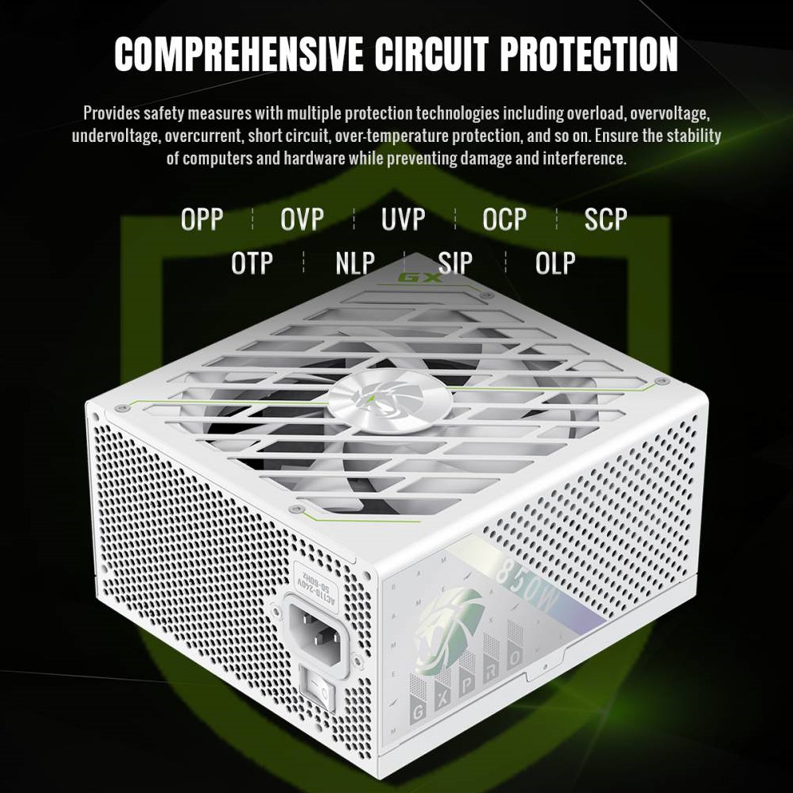 GAMEMAX GX - 850 Pro Modular 80 Plus Gold ATX3.0 PCIe 5.0 PSU With 135mm FDB Fan, White - FIXgenie