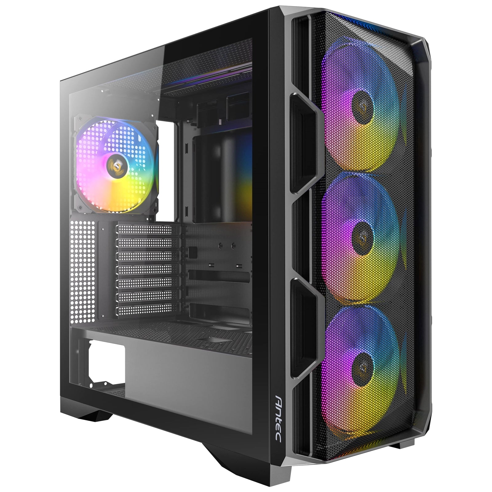 Antec AX1000 ARGB Mid - Tower Gaming PC Case, Full Mesh Front, Tempered Glass, Steel/Plastic, 4 x 120mm ARGB Fans, E - ATX, ATX/Micro - ATX/ITX Compatible - FIXgenie