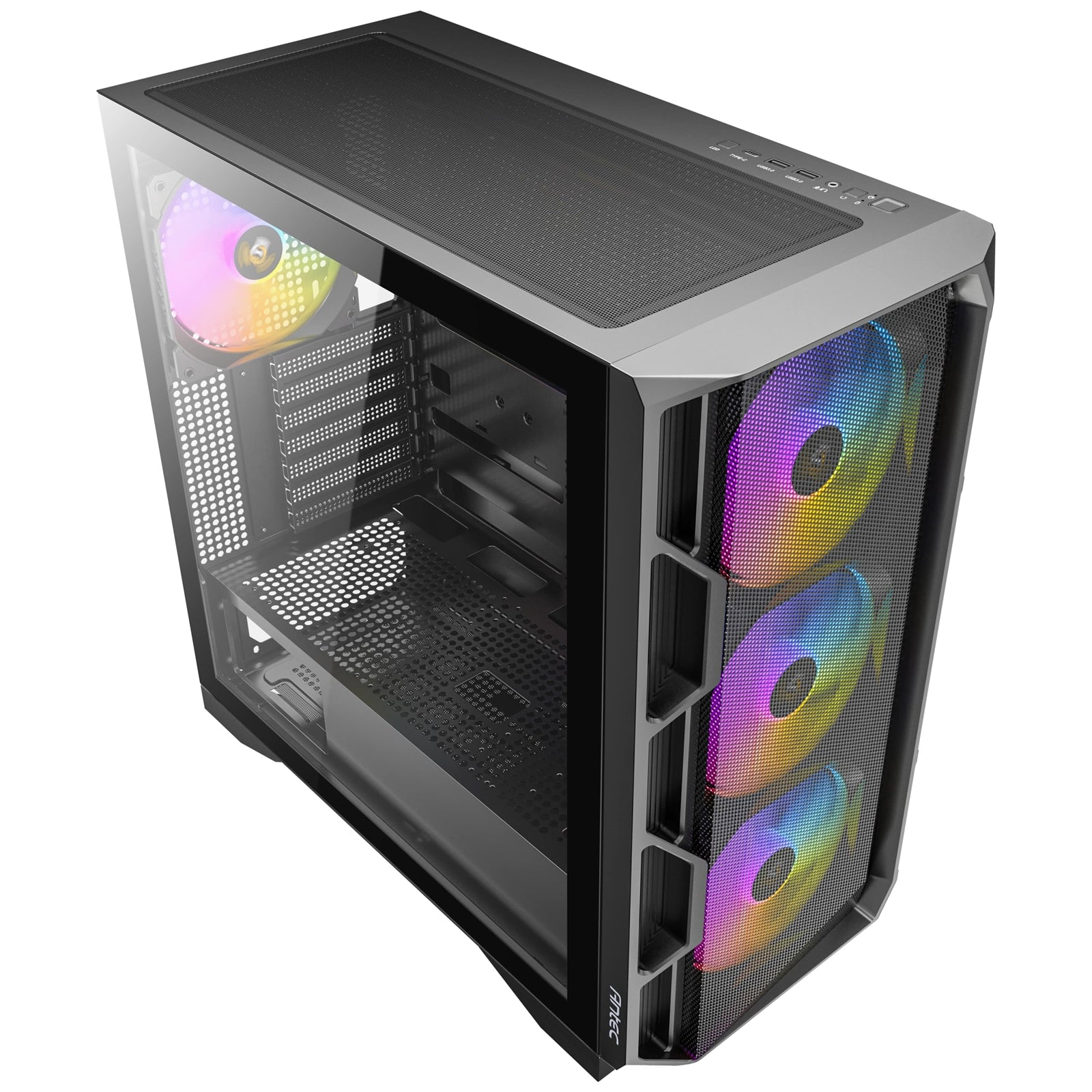 Antec AX1000 ARGB Mid - Tower Gaming PC Case, Full Mesh Front, Tempered Glass, Steel/Plastic, 4 x 120mm ARGB Fans, E - ATX, ATX/Micro - ATX/ITX Compatible - FIXgenie