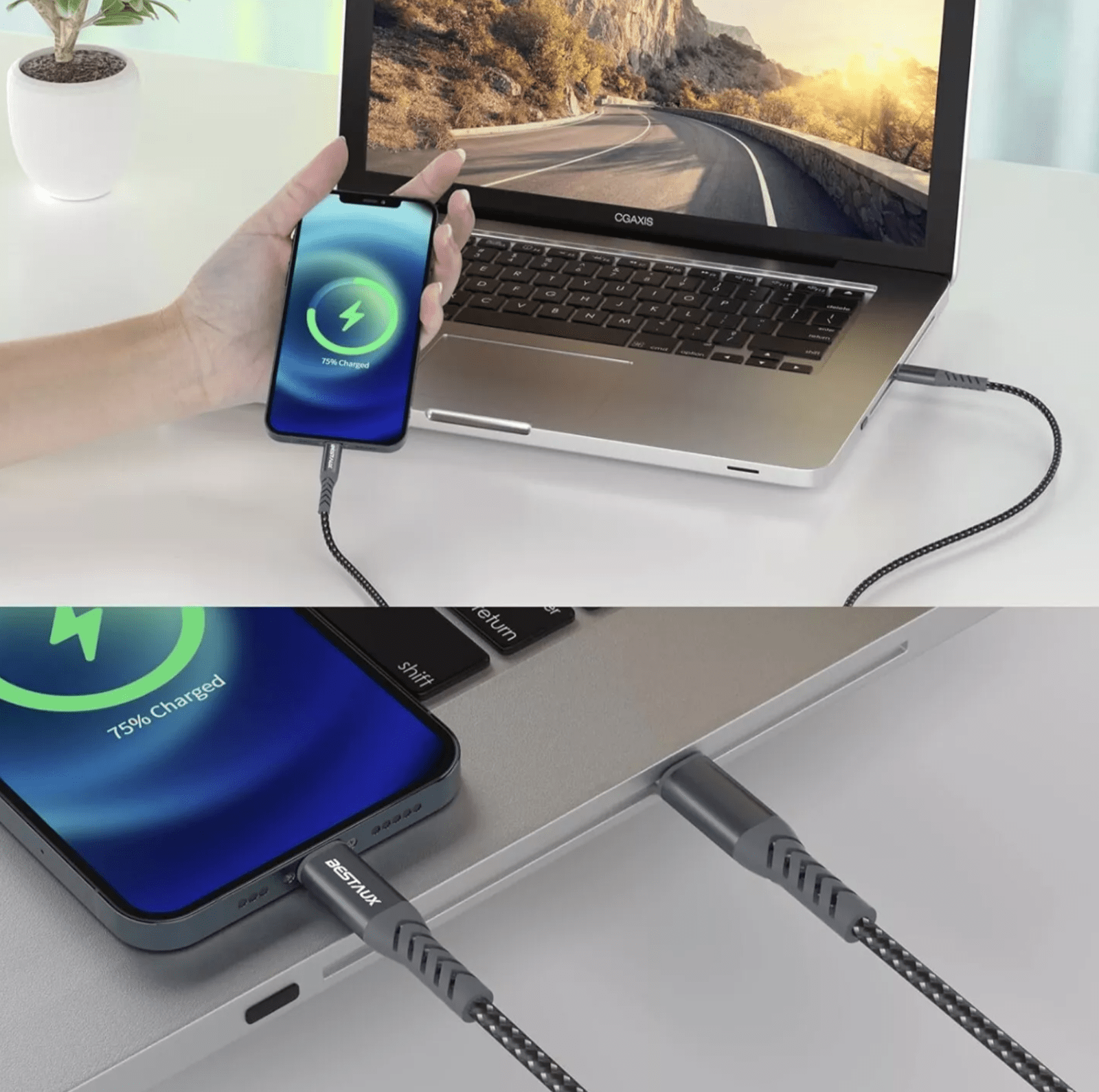 BESTAUX 18W USB C to Lightning Cable Apple MFi Certified Quick Charge 1M - FIXgenie