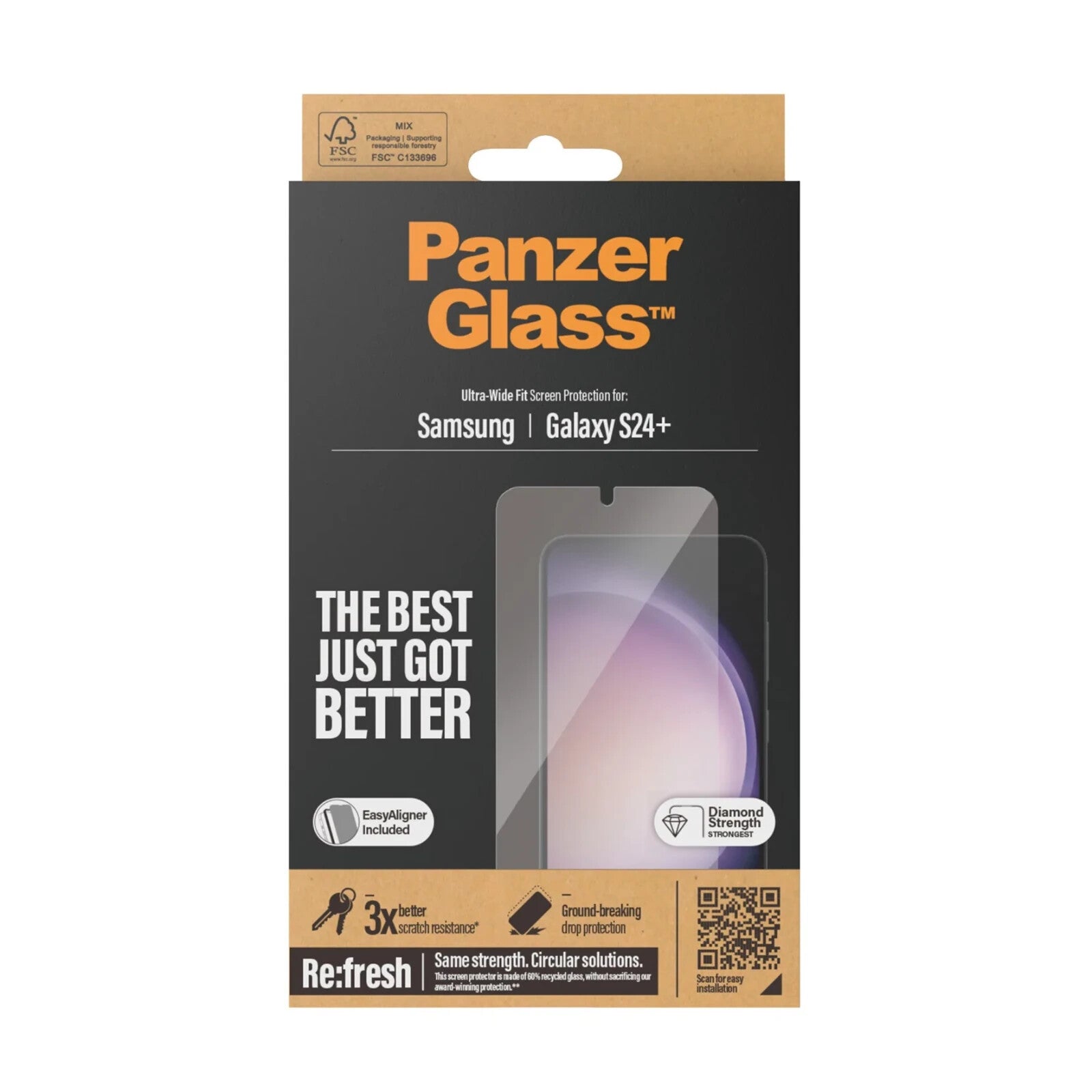 PanzerGlass® Screen Protector Samsung Galaxy S24+ Ultra - Wide Fit w. EasyAligner - FIXgenie