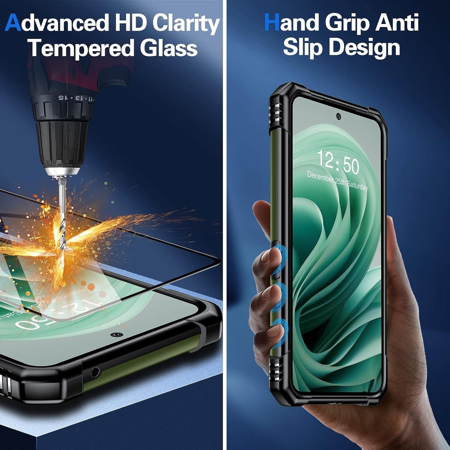 Samsung Galaxy A54 Heavy Duty Case Cover w/ Screen and Camera Protector Green - FIXgenie