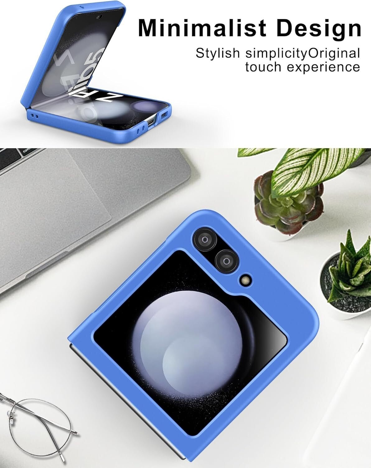Samsung Galaxy Z Flip 5 Slim Case Premium Thin Full Protection Matte Blue - FIXgenie