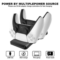 PS5 Controller Dock DUAL Fast Charging Dock - USB Charger Station Stand - FIXgenie