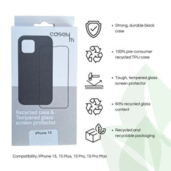 Caseym Recycled Phone Case and Screen Protector for iPhone 15 Series - FIXgenie