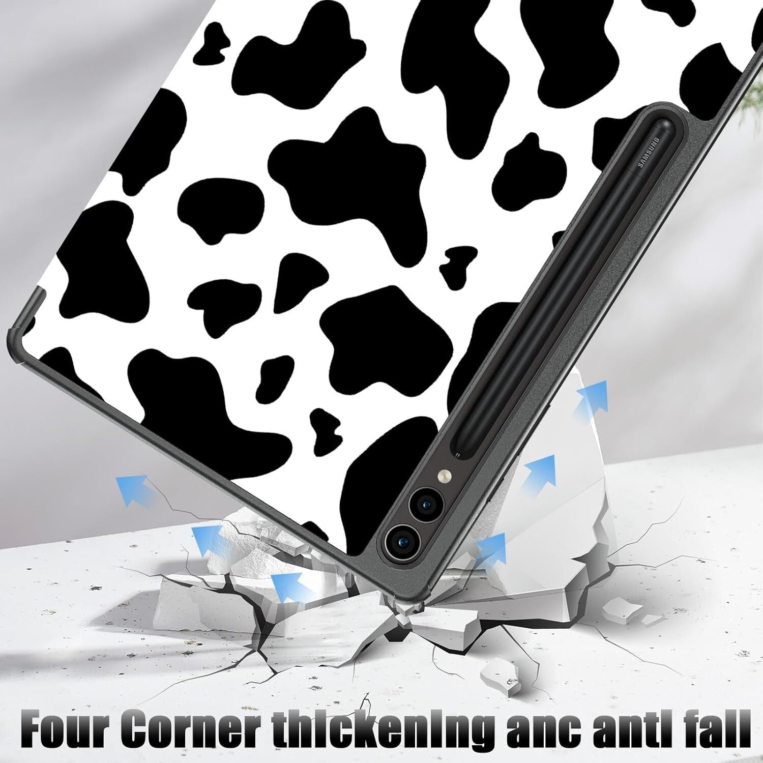 For Samsung Galaxy Tab S9 11'' Case Smart Book Stand Cover Cute Cow - FIXgenie
