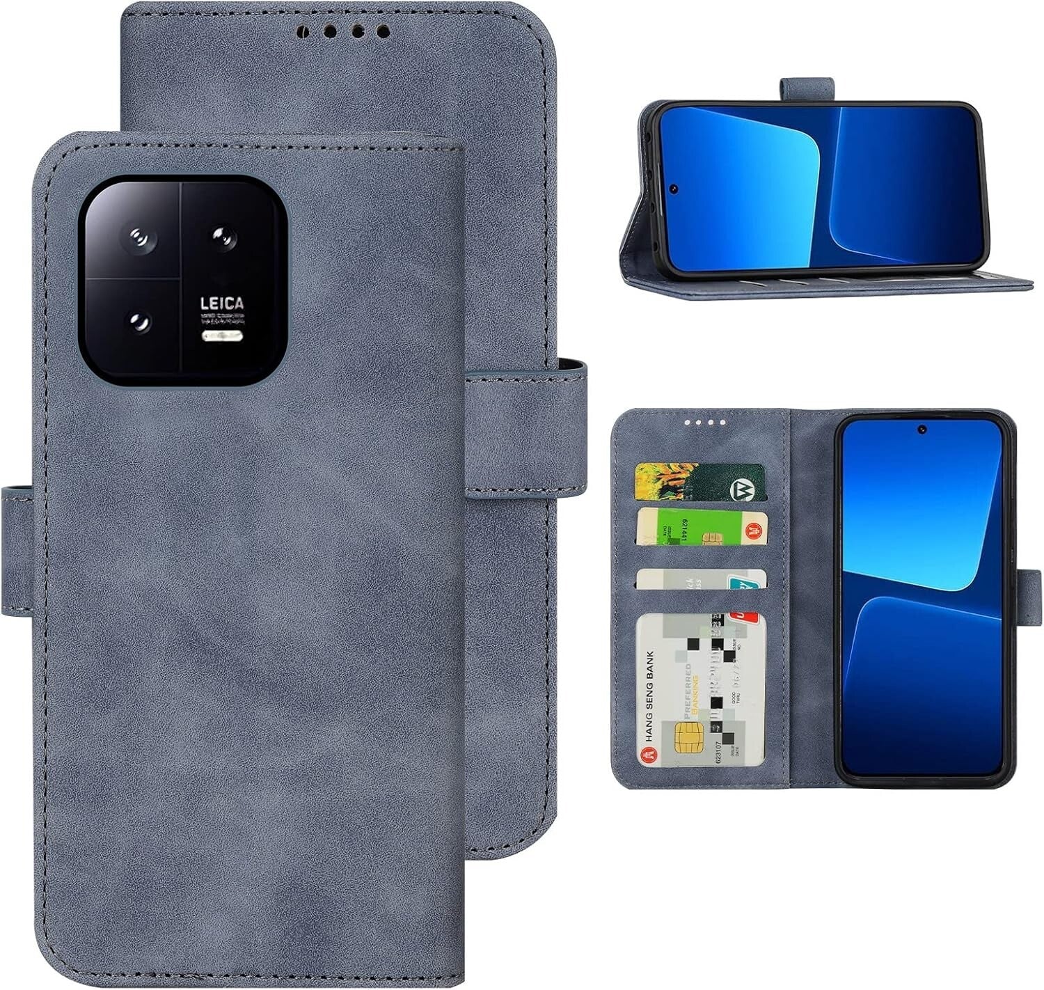 Xiaomi 13 5G Flip Wallet Case - PU Leather TPU Bumper, Shockproof Protection, Card Slots - FIXgenie