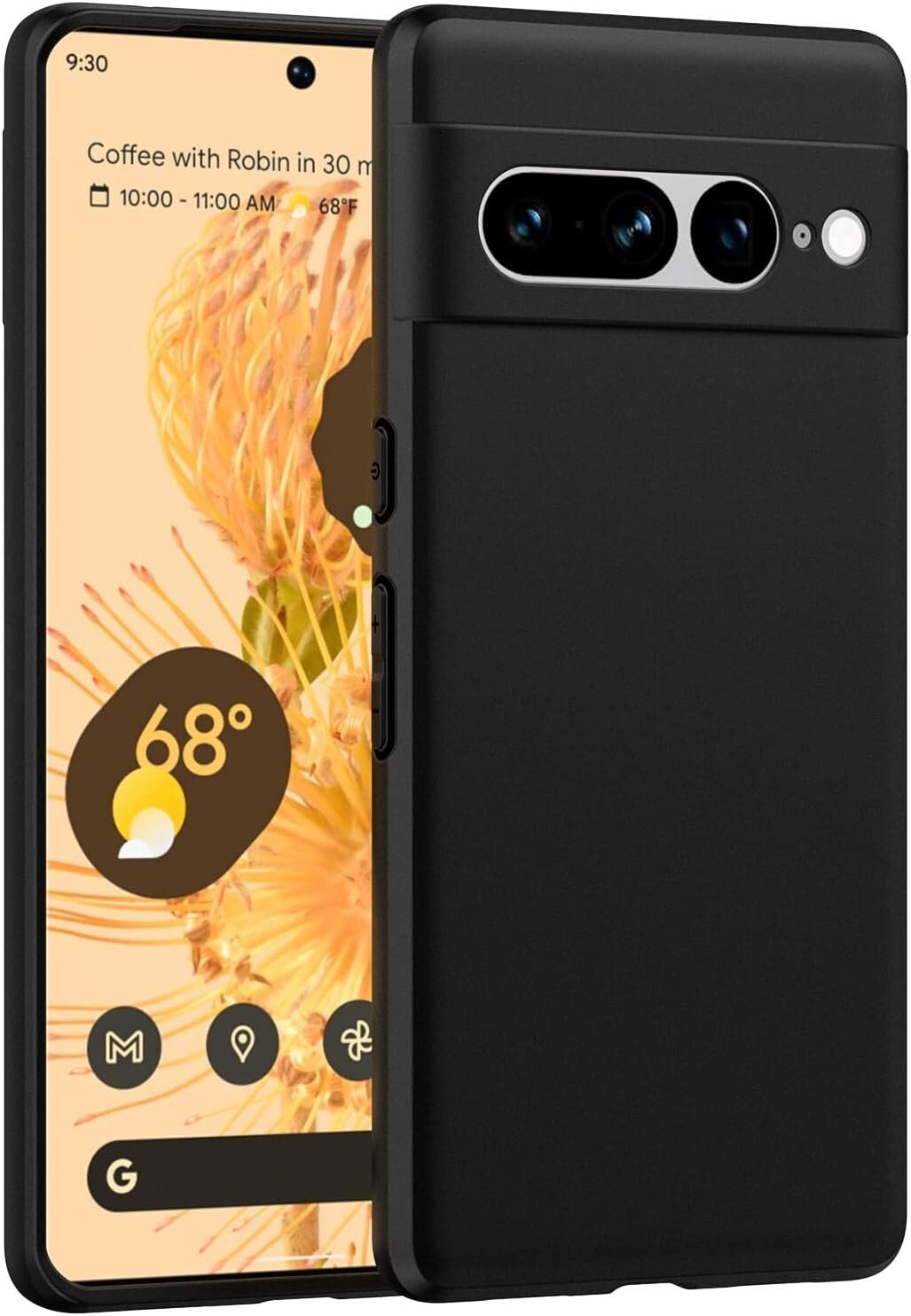 Google Pixel 7 Pro Case Slim Soft Shockproof Cover Matte Black - FIXgenie