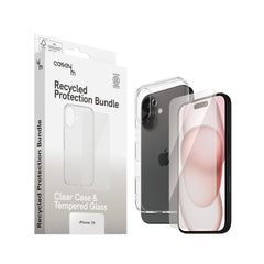 iPhone 16 Series Caseym Recycled Bundle Clear Case w/ Protector Open Box - FIXgenie