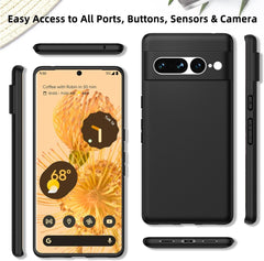 Google Pixel 7 Pro Case Slim Soft Shockproof Cover Matte Black - FIXgenie