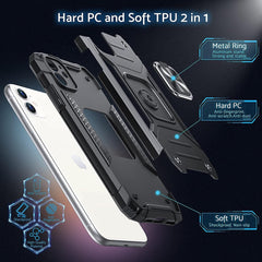 iPhone 11 Case Military Grade Shockproof Protective Phone Case Cover w/ Ring Sta - FIXgenie