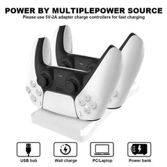 PS5 Controller Dock DUAL Fast Charging Dock - USB Charger Station Stand - FIXgenie