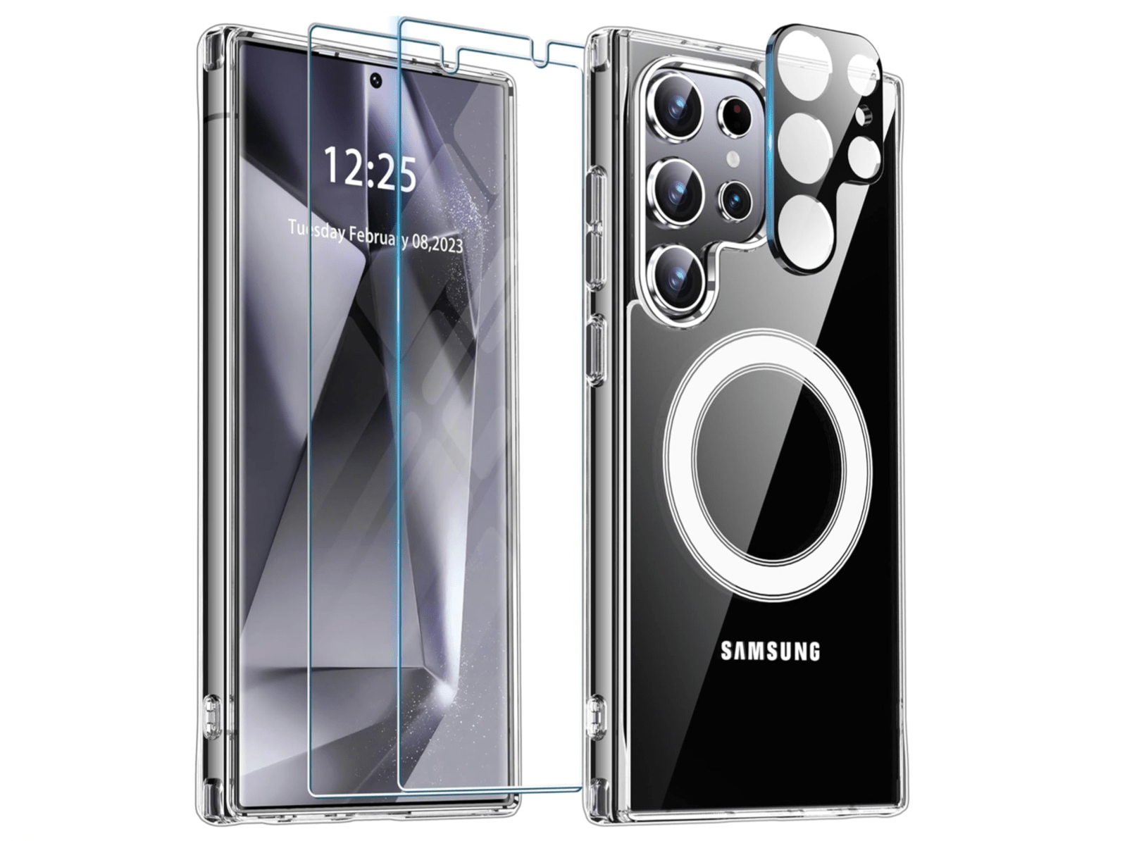 Clear Non - Yellowing Protective Magnetic Case For Samsung Galaxy S24 Ultra - FIXgenie