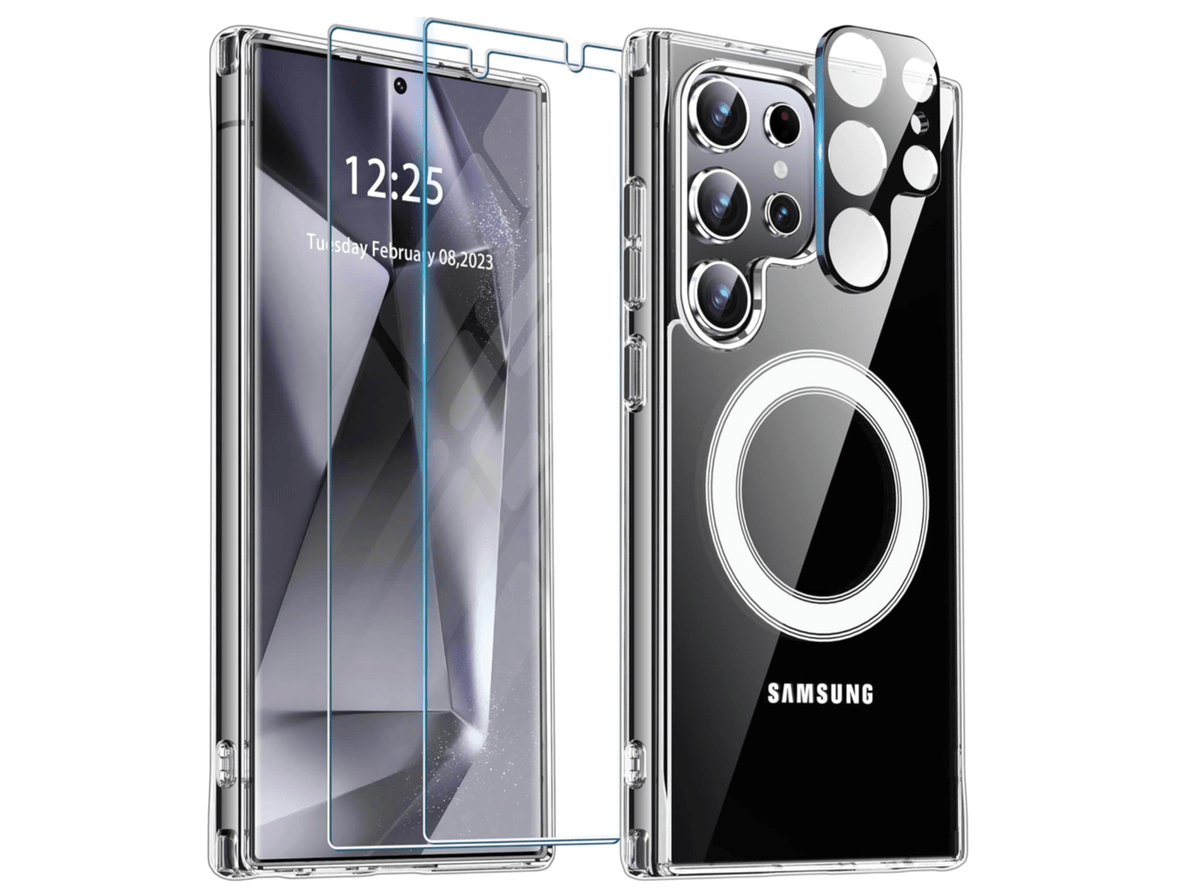 Clear Non - Yellowing Protective Magnetic Case For Samsung Galaxy S24 Ultra - FIXgenie