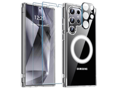 Clear Non - Yellowing Protective Magnetic Case For Samsung Galaxy S24 Ultra - FIXgenie
