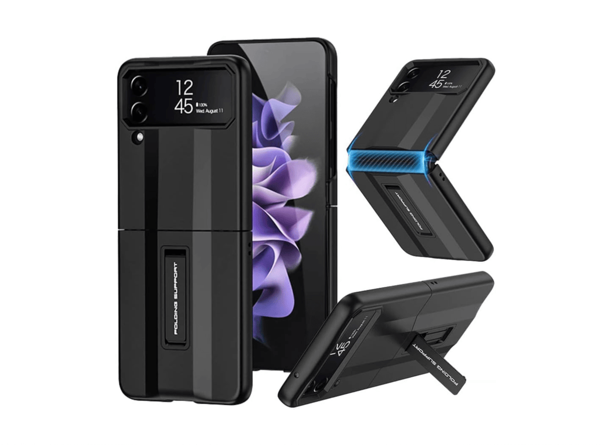 Case For Samsung Galaxy Z Flip 4 with Kickstand, Ultra - Thin Anti - Drop Protective - FIXgenie