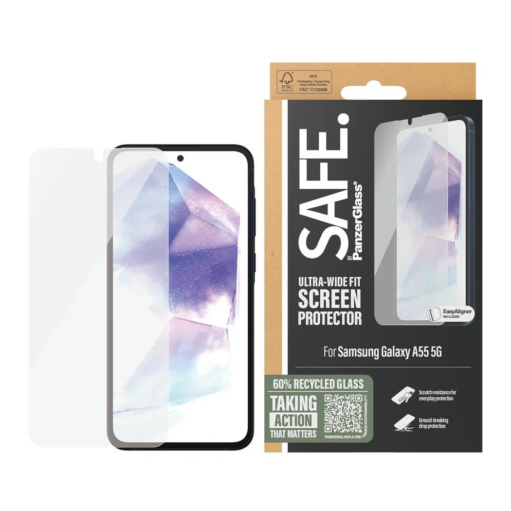 SAFE. by PanzerGlass® Screen Protector Samsung Galaxy A55 5G | Ultra - Wide Fit - FIXgenie
