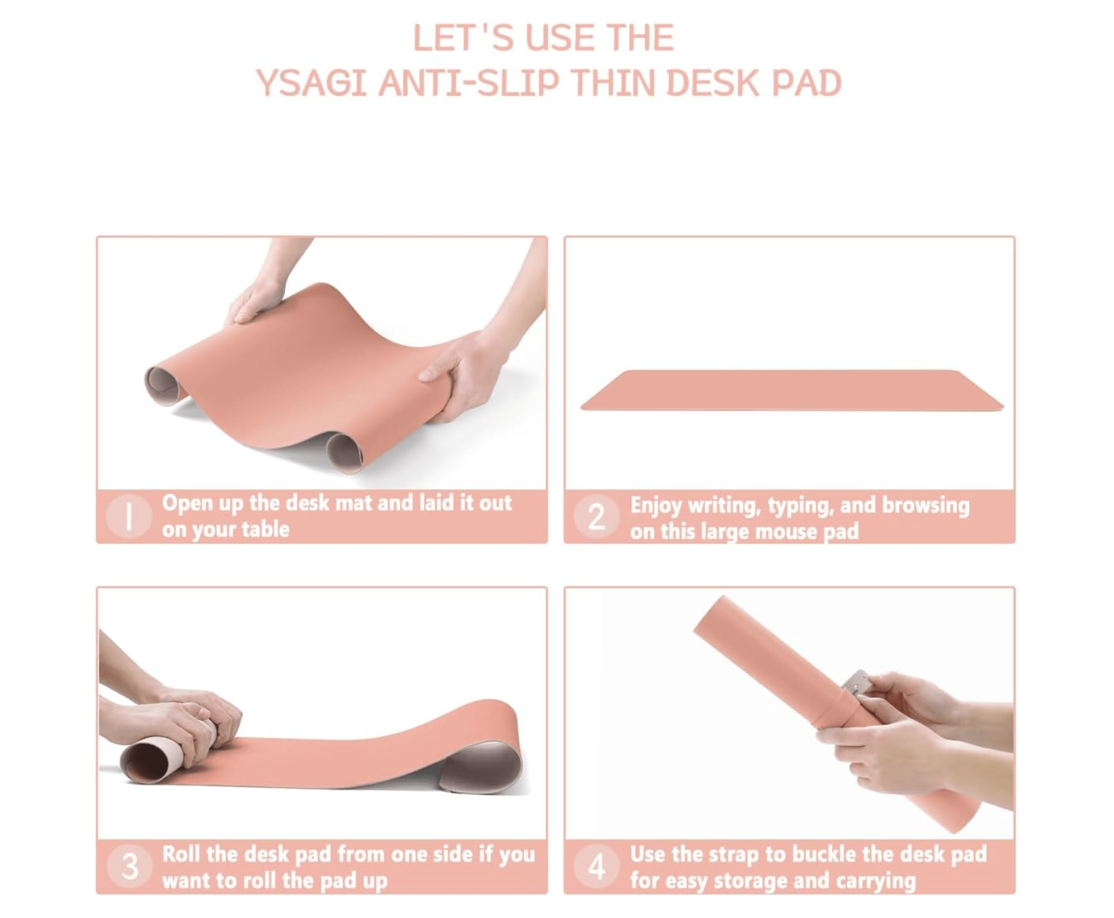 YSAGi Desk Protector Mat - Premium PU Leather, Large Mouse Pad - FIXgenie