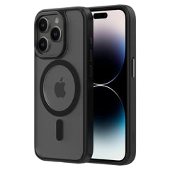 QDOS iPhone 13, 14, 15 Midnight Clear Case with MagSafe Hybrid Soft with Snap - FIXgenie