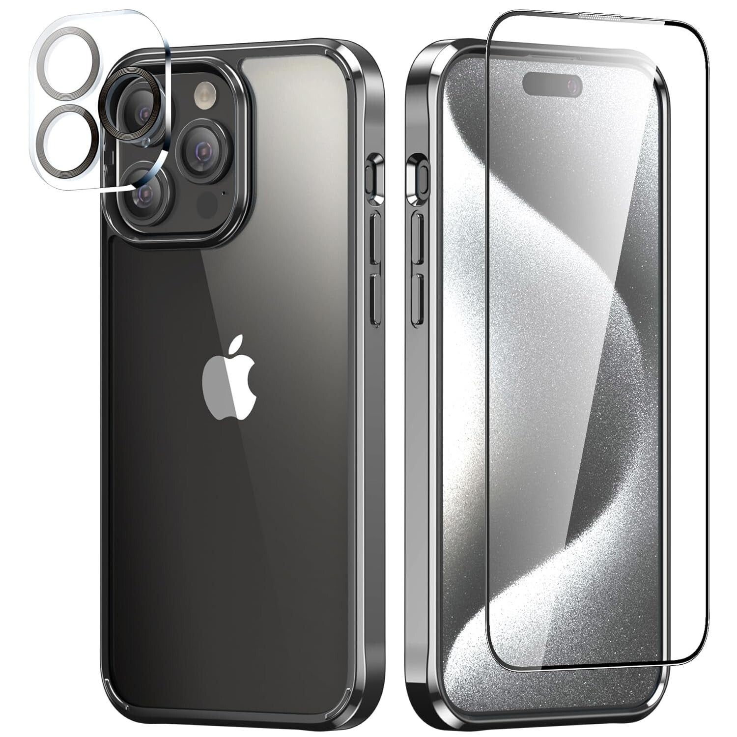 iPhone 15 Pro Max Ultra Thin Phone Case w/ Screen Protector and Camera Lens - FIXgenie