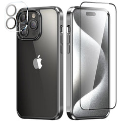 iPhone 15 Pro Max Ultra Thin Phone Case w/ Screen Protector and Camera Lens - FIXgenie