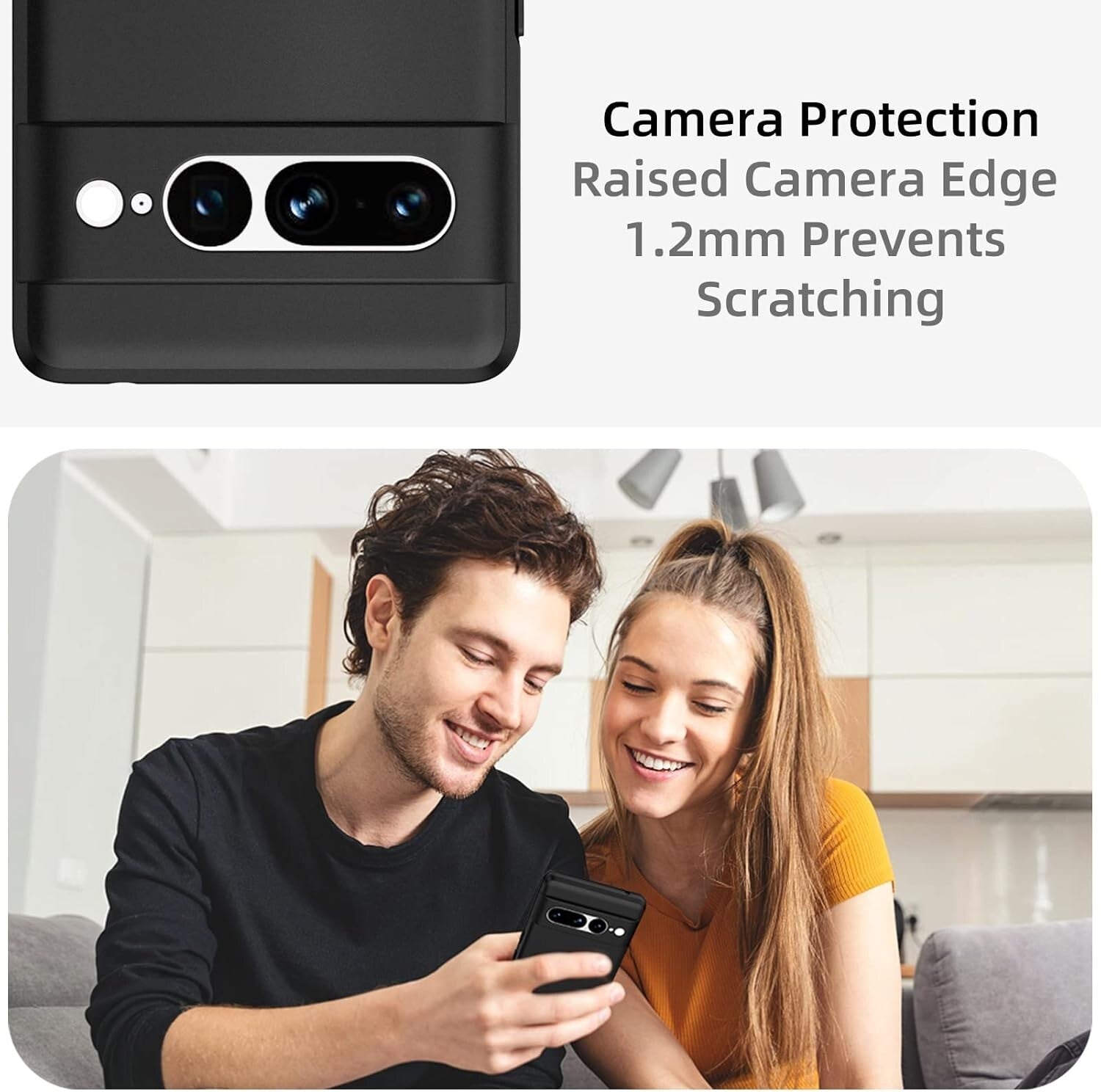 Google Pixel 7 Pro Case Slim Soft Shockproof Cover Matte Black - FIXgenie