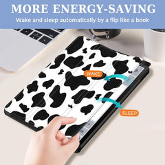 For Samsung Galaxy Tab S9 11'' Case Smart Book Stand Cover Cute Cow - FIXgenie