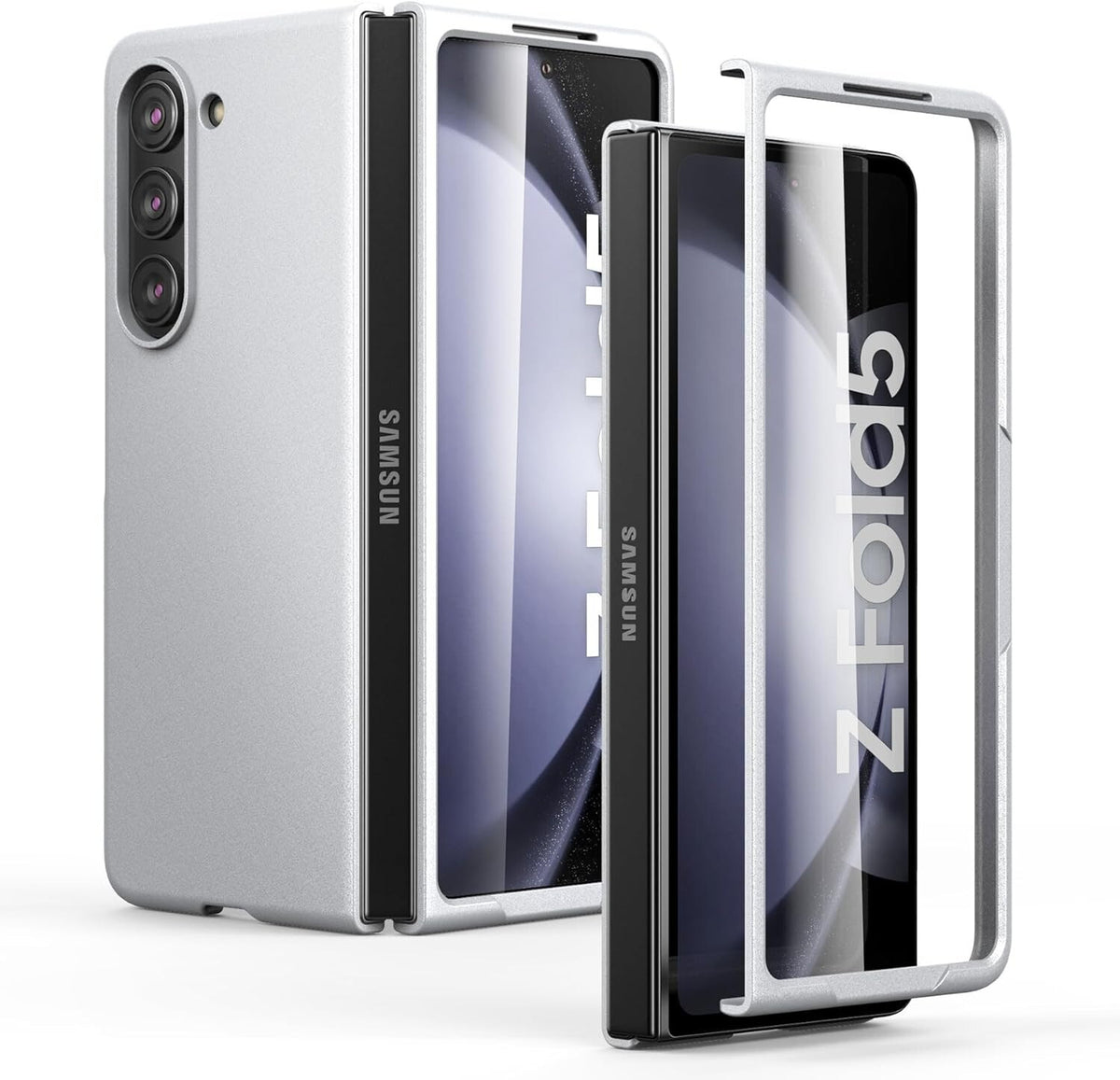 Lightweight Full - Body Protective Case Cover for Samsung Galaxy Z Fold 5 Silver - FIXgenie