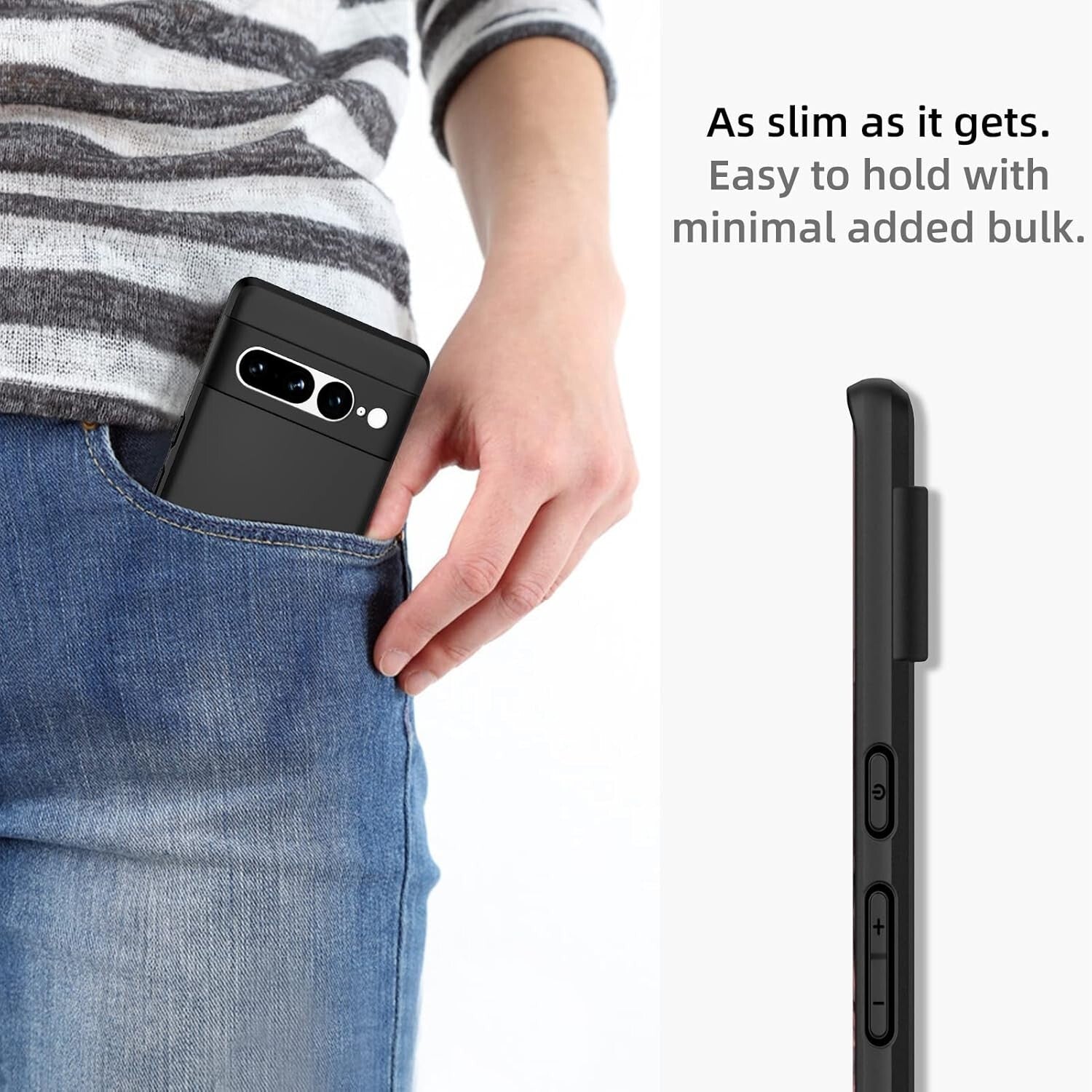 Google Pixel 7 Pro Case Slim Soft Shockproof Cover Matte Black - FIXgenie