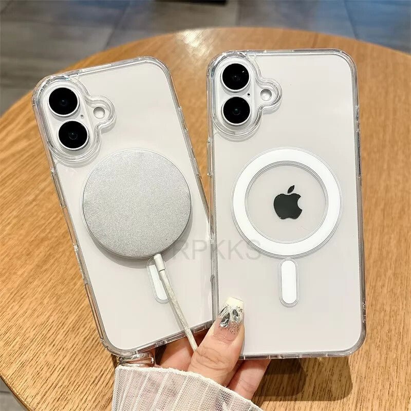 Magnetic Clear Case Cover For iPhone 16, 16 Plus, 16 Pro and 16 Pro Max w/ Gift - FIXgenie