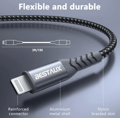 BESTAUX 18W USB C to Lightning Cable Apple MFi Certified Quick Charge 1M - FIXgenie