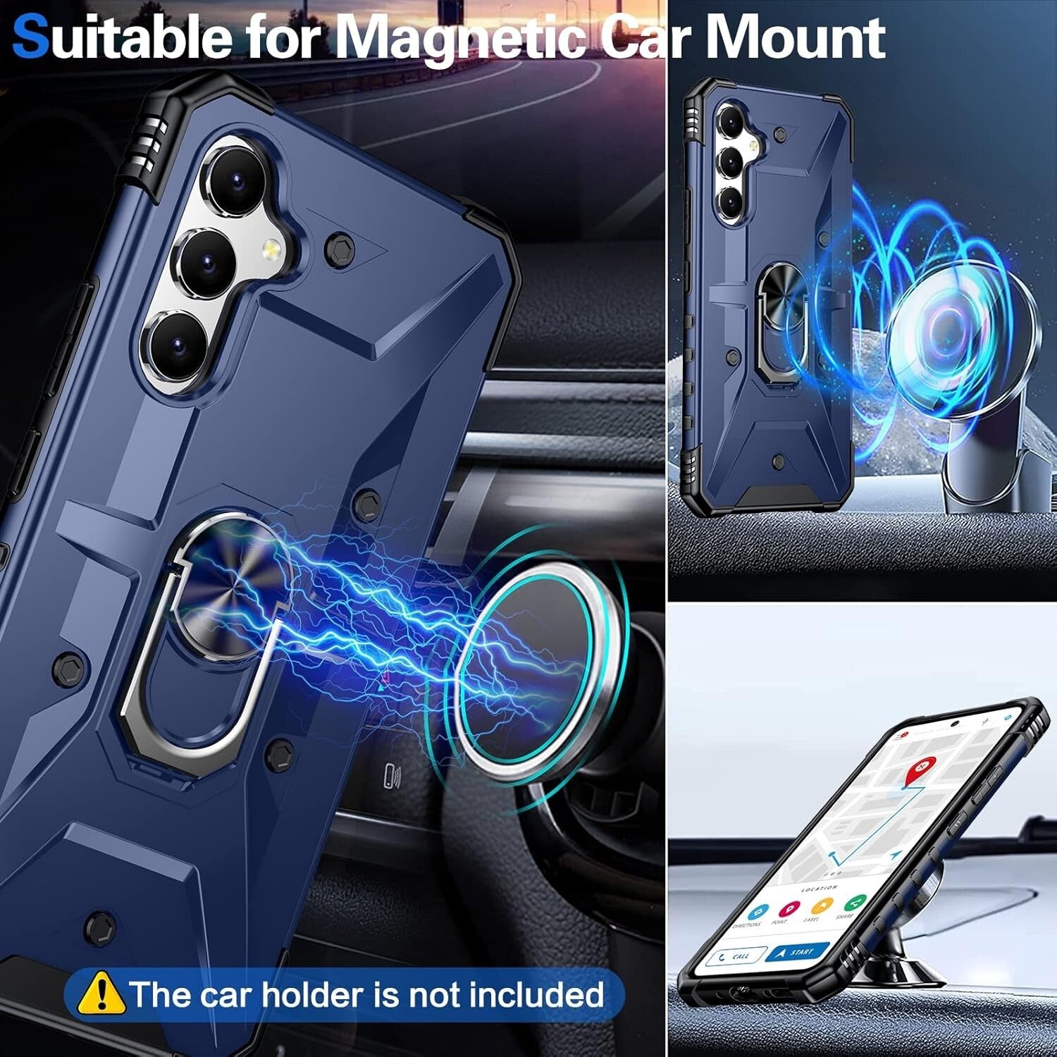 Samsung Galaxy A54 Heavy Duty Case Cover w/ Screen and Camera Protector Blue - FIXgenie