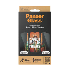PanzerGlass® Privacy Screen Protector iPhone 15 Pro Max Ultra - Wide Fit - FIXgenie