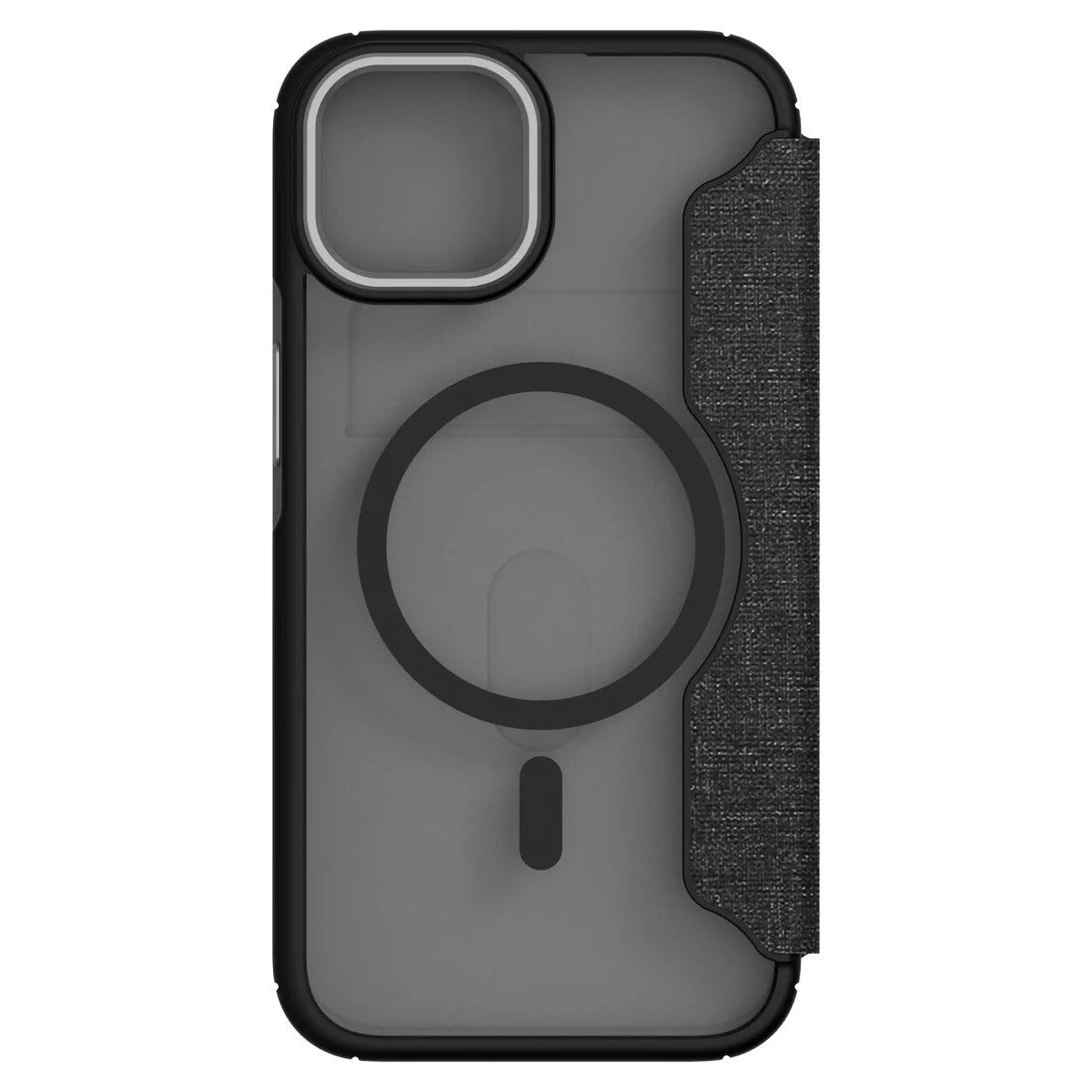 QDOS Hybrid Fold iPhone 14 / 13 Wallet Case Magsafe Clear / Black - FIXgenie