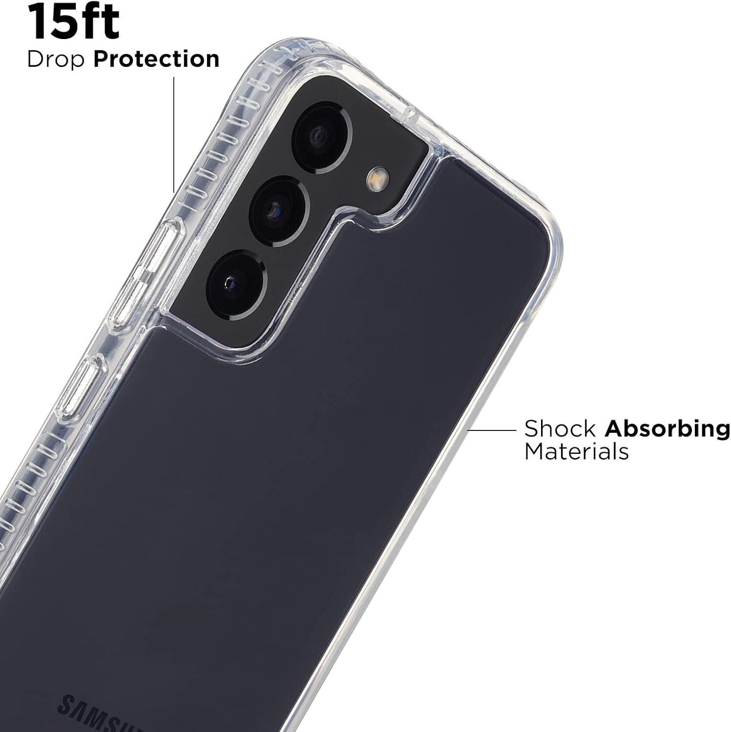 CASE - MATE Tough Clear Series Case for Samsung Galaxy S22 Clear 15 ft Drop Protec - FIXgenie